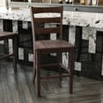 thumbnail image 4 of BizChair Set of 2 Commercial Grade Wooden Classic Ladderback Counter Height Barstool with Solid Wood Seat, Gray Wash Walnut, 4 of 13