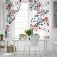 thumbnail image 5 of Fsddascl Summer Red Floral Blackout Curtains for Bedroom/Living Room, Thermal Insulated Kitchen Curtains, Botanical Watercolor Flower Branch Grommet Darkening Window Treatment Drapes 52"x63"x2, 5 of 6