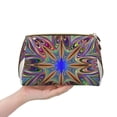 thumbnail image 4 of Large Clutch Leather Makeup Bag, Psychedelic Abstract Geometric Travel Toiletries Bag, Ladies Cosmetic Storage Bag, 4 of 8