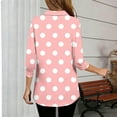 thumbnail image 5 of Women's Trendy Polka Dots Lapel Shirts Casual Long Sleeve Pullover Tunic Tops Dressy Loose Going Out Blouse, 5 of 5