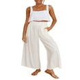thumbnail image 2 of Plus Size High Waist Wide Leg Pants Loose Casual Sweatpants Solid Palazzo Trousers with Pockets, 2 of 6