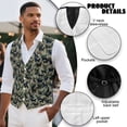 thumbnail image 6 of Yuyamidu Green Camo Mens Vest Formal Waistcoat with Pocket Animal V-Neck Suit Vests for Wedding Prom Party Casual Tuxedo Wear Size XL, 6 of 7