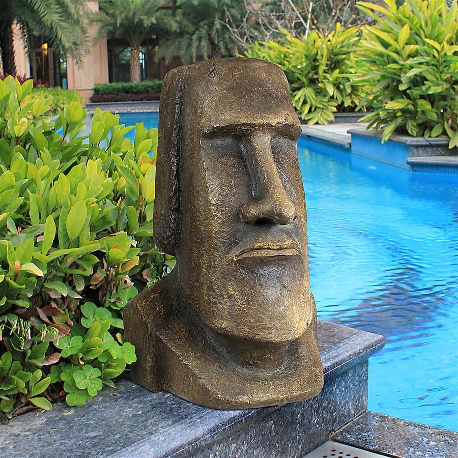 Design Toscano Easter Island Ahu Akivi Moai Monolith Garden Statue, Extra Large, 32 Inch