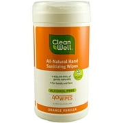 Cleanwell All-natural Hand Sanitizing Wipes - Orange Vanilla Scent, 40 CT (Pack of 3)