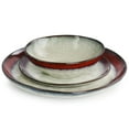thumbnail image 2 of Elama Samara 12 Piece Stoneware Dinnerware Set in Red and Off White, 2 of 8