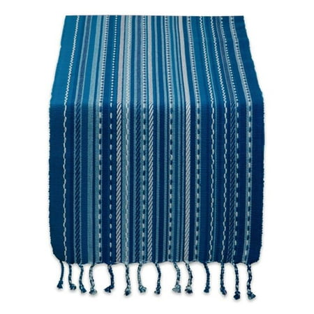 

DII Tonal Stripe with Fringe Table Runner Blue