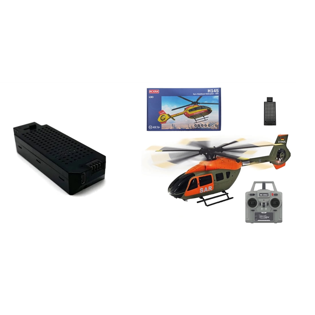 RC ERA C190 H145 1:30 RC Helicopter 2.4G 6CH Single-Rotor 6-Axis Gyro Dual Brushless Motors Flybarless RTF Aircraft Toy with Altitude Hold Optical Flow for Adults & Beginners