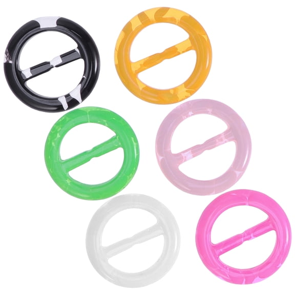 ELAYARD Elegant T-shirt Clips Fashion Scarf Rings Clothing Buckles for Summer Outfits Mixed Patterns 6Pcs(1.38X1.38X0.16in）