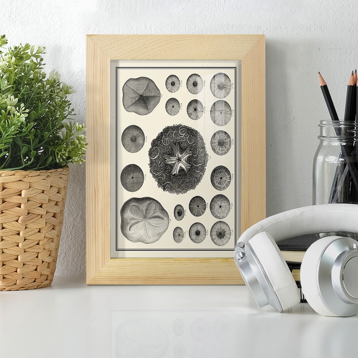 Aegean Collection I -Framed Print w/glass-Natural Wood