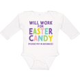 thumbnail image 3 of Inktastic Will Work for Easter Candy Please Pay in Advance Boys or Girls Long Sleeve Baby Bodysuit, 3 of 5