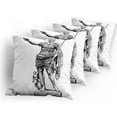 thumbnail image 5 of Ambesonne Retro Throw Pillow Cover 4 Pack, Antique King, 20", Black White, 5 of 7