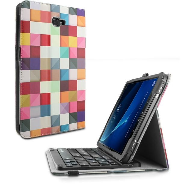 Infiland Samsung Galaxy Tab A 10.1-Inch SM-T580/SM-T585 Tablet Keyboard Case, Folio PU Leather