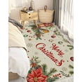 thumbnail image 5 of Merry Christmas Area Rug 3x5 Rug with Tassel Woven Cotton Entryway Rugs Washable Bedroom Rugs Aesthetic Nursery Carpet Red Poinsettia Xmas Tree Snowflake Winter Rustic Floor Mat for Laundry Room, 5 of 5