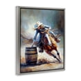 thumbnail image 4 of Stupell Industries Barrel Racer Cowgirl Novelty Painting Gray Floater Framed Canvas Art Print Wall Art, 17 x 21, 4 of 10