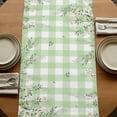 thumbnail image 5 of Table Runners 72 Inches Long Dress Scarves, Watercolor Floral Farmhouse Kitchen Table Runner, Coffee Tablerunners, Spring Flowers Leaves Botanical Green Plaid 16x72 Inch, 5 of 9