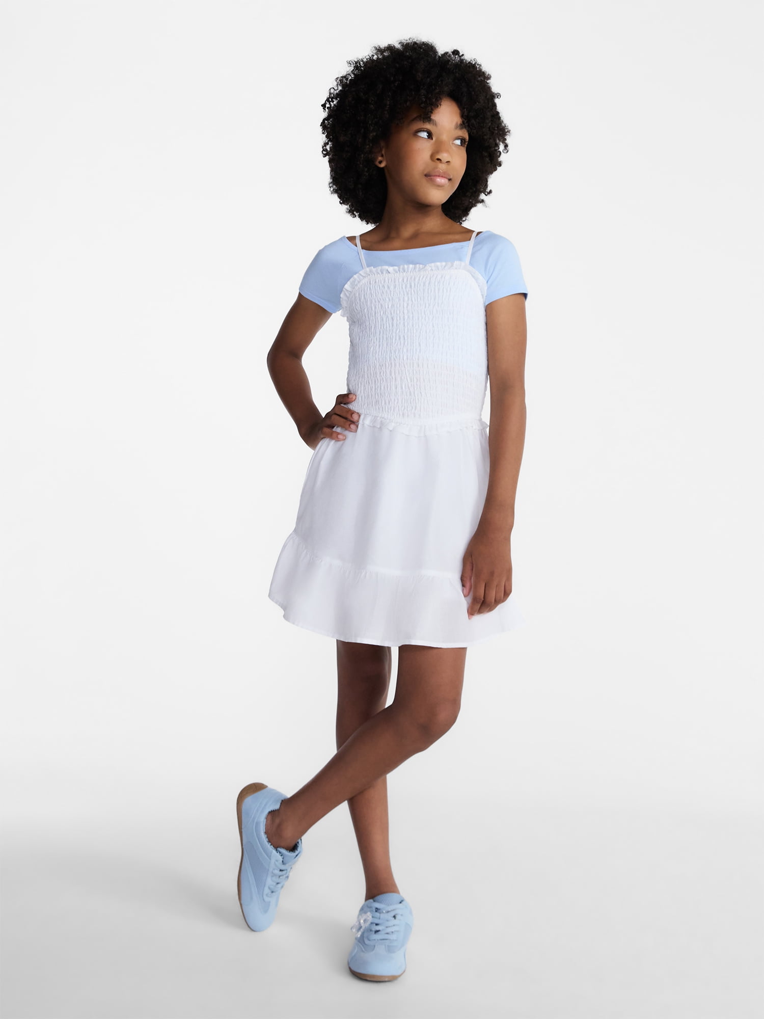 Weekend Academy Girls Smocked Ruffle Cotton Dress, Sizes 4-18