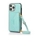thumbnail image 2 of Wallet Case for iPhone 13 Pro, Detachable Crossbody Lanyard Strap PU Leather+Soft TPU Bumper Magnetic Clasp Back Flip Credit Card Slots Kickstand Cover for iPhone 13 Pro - 6.1", Mint, 2 of 10