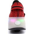 thumbnail image 2 of KC Republic Wheel Heels Kids Led Roller Shoes Single Wheels Retractable Skateboarding Vibration Illuminate Outdoor Unisex Pulley Shoes Skates Gymnastic Sneakers, USA Size 6, 2 of 7