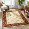 thumbnail image 1 of Patrician Trellis Ivory French European Formal Traditional 9x13 (9'2" X 12'6") Large Oversized Area Rug Stain Fade Resistant Contemporary Thick Soft Plush Mansion Great Room Living Dining Room Rug, 1 of 8