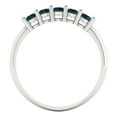 thumbnail image 5 of 0.35 ctw Wedding Band for Women - 18K White Gold Natural London Blue Topaz Stackable Eternity Ring, 5 of 6