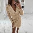 thumbnail image 2 of KaLI_store Formal Dresses Women's Plus Size V Neck Sleeveless Contrast Mesh Evening Midi Dress Beige,M, 2 of 4