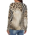 thumbnail image 4 of Leopard Zebra Texture V-neck Sweater Winter Clothes Long Sleeve Knitwear Sweater Women's Pullover, 4 of 5