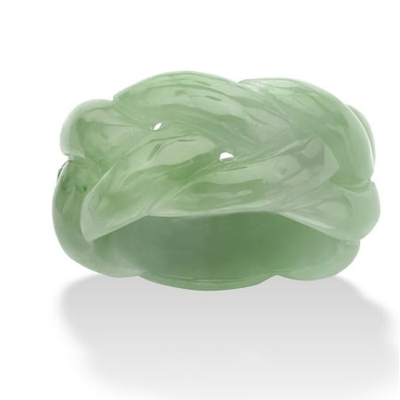 Jade Floral Band Ring - Genuine Green Jade Braided Eternity Ring