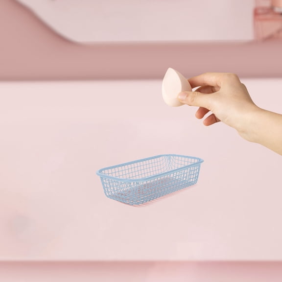 LEORX Sky Blue Wire Basket for Organizing Small Storage with Breathable Mesh Design