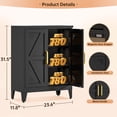 thumbnail image 3 of JHYKFG 32"Metal Pantry Storage Cabinet,Freestanding Sideboard with 2 Adjustable Shelves for Small Spaces, Living Room, Hallway, Dining Room,Black, 3 of 13