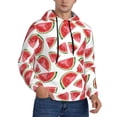 thumbnail image 2 of Lsque Hand Drawn Watermelon Pattern Casual Men's Hoodie,Hooded Sweatshirt with Kangaroo Pocket,Pullover Hoodie-4X-Large, 2 of 7