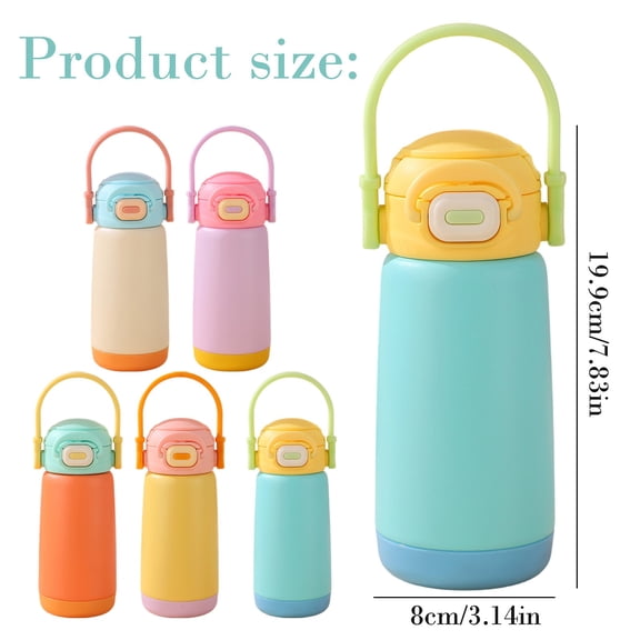 Xyadri Personalized Kids Water Bottle Insulated Cup – Vacuum Insulated Tumbler Set for Kitchen, School, Daycare, Sports & Travel with Lid Lock Handle