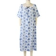 thumbnail image 6 of Xmarks Women's Plus Size Nightgown Floral Printed Night Dress Short Sleeve Pajama Dress XL-4XL, 6 of 8