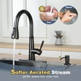 thumbnail image 4 of Wowow 3 Functions Single Handle Pull Down Sprayer Kitchen Faucet with Soap Dispenser in Stainless Steel Oil Rubbed Bronze, 4 of 7
