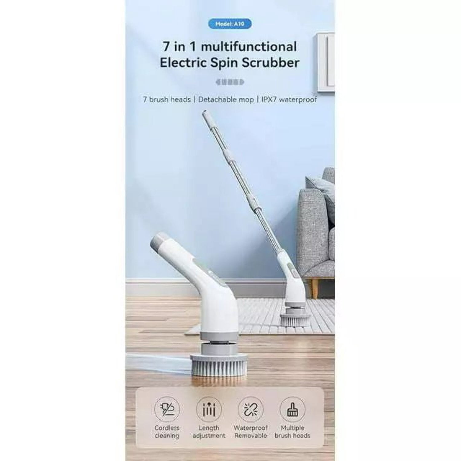 HOM Electric Spin Scrubber - Wireless Electric Cleaning Brush With