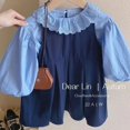 thumbnail image 1 of Ensemble Deux Pièces Style Coréen pour Filles Robe Automne Vêtements Bleu Manches Longues et Robe d'Été Tenues Douces pour Tout-Petits, 1 of 5