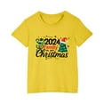 thumbnail image 4 of Odeerbi Kids Boys Girls Christmas T-shirt Christmas Print Casual Short Sleeve Tops Shirt Kids Clothes Yellow, 4 of 4