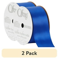 (2 pack) Offray Ribbon, Royal Blue 1 1/2 inch Double Face Satin Polyester Ribbon, 12 feet