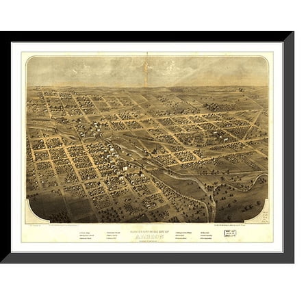 Historic Framed Print, MI Albion 1868 MAP, 17-7/8" x 21-7/8"