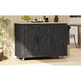 thumbnail image 3 of Pemberly Row Kitchen Island with Storage -Drop-Leaf Countertop-Black, 3 of 9