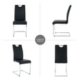 thumbnail image 5 of Dining Chairs Set of 4, PU Leather Side Chair with High Back & Chrome Metal Legs, Modern Armless Office Chair for Kitchen, Living Room, Bedroom, Black, 5 of 9