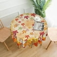 thumbnail image 4 of Fall Round Tablecloth 60 Inch Autumn Maple Leaf Pumpkin Sunflower Print Decorative Table Cloth Thanksgiving Tablecloth Suitable for Home Kitchen Dining Table Outdoor Party Picnic, 4 of 6
