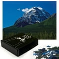 thumbnail image 3 of Ambesonne Mountain Jigsaw Puzzle, Snowy Peaks Trees Park, Heirloom-Quality Fun Activity for Family Durable Cardboard, 1000 pcs, Green Blue White, 3 of 6