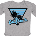 thumbnail image 4 of Inktastic California with Triangle and Palm Trees in Blue Boys or Girls Long Sleeve Baby Bodysuit, 4 of 5