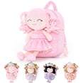 thumbnail image 1 of Mochila Gloveleya para niña pequeña con muñeco de peluche de 23 cm, color rosa, 1 of 9
