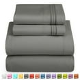 thumbnail image 3 of 1800 Thread Count 3 Piece Deep Pocket Egyptian Comfort Bedroom Bedding Sheet Set Twin Size Charcoal Gray Colour, 3 of 6