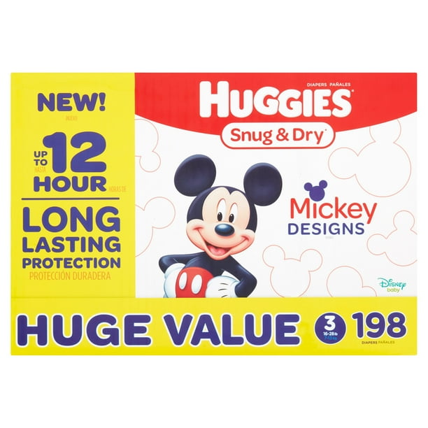 HUGGIES Snug & Dry Diapers, Size 3, 198 Count