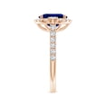 thumbnail image 3 of ANGARA Oval Lab Grown 2 Ct Blue Sapphire Halo Engagement Ring for Women in 14K Rose Gold (Size-9x7mm) | September Birthstone, Anniversary, Jewelry Gift for Women | Lab-Grown Blue Sapphire Ring, 3 of 8