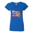 thumbnail image 2 of Wild Bobby, Colorful Neon Flag, Streetwear, Women Standard V-Neck Tee, Royal, X-Large, 2 of 3