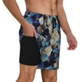thumbnail image 3 of Fotbe Abstract Blue Squares Men’s Swim Trunks Quick Dry Swim Shorts Board Shorts with Mesh Lining-Large, 3 of 9