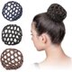 thumbnail image 1 of Hair Bun Cover Hair Net Handmade Knit Mesh Fabric Hair Bun Net for Girls Women Elastic Styling Hair Net Bun Hair Cover Pack of 3, 1 of 5